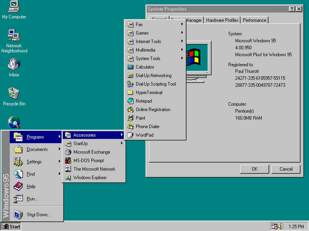 Windows 95 Operating System Games