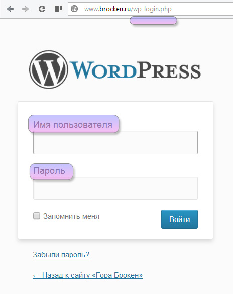 Wordpress in admin