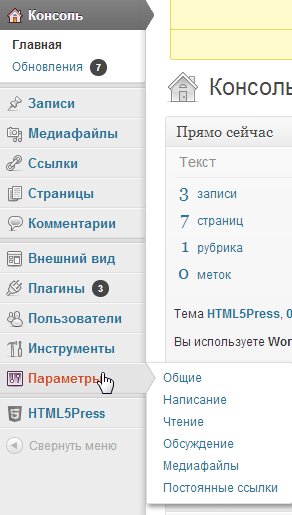 Wordpress admin panel