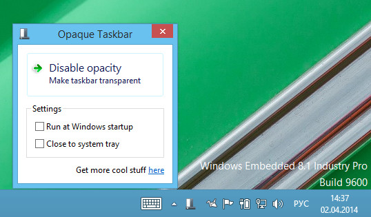 Opaque Taskbar