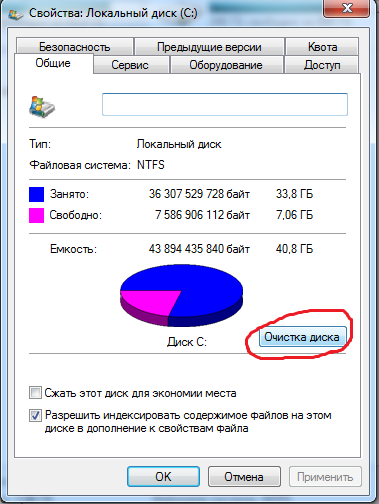 Очистка диска