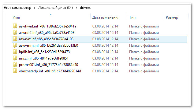 inf-файлы драйвера