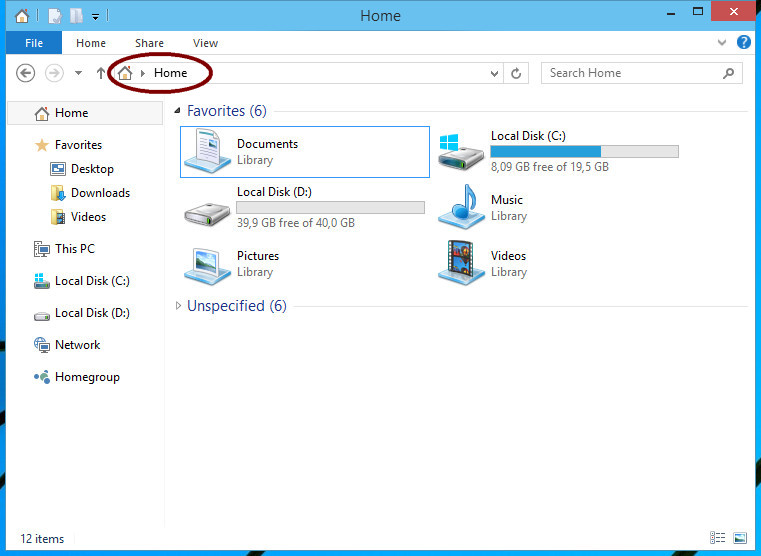 В папке Home увидите логические диски