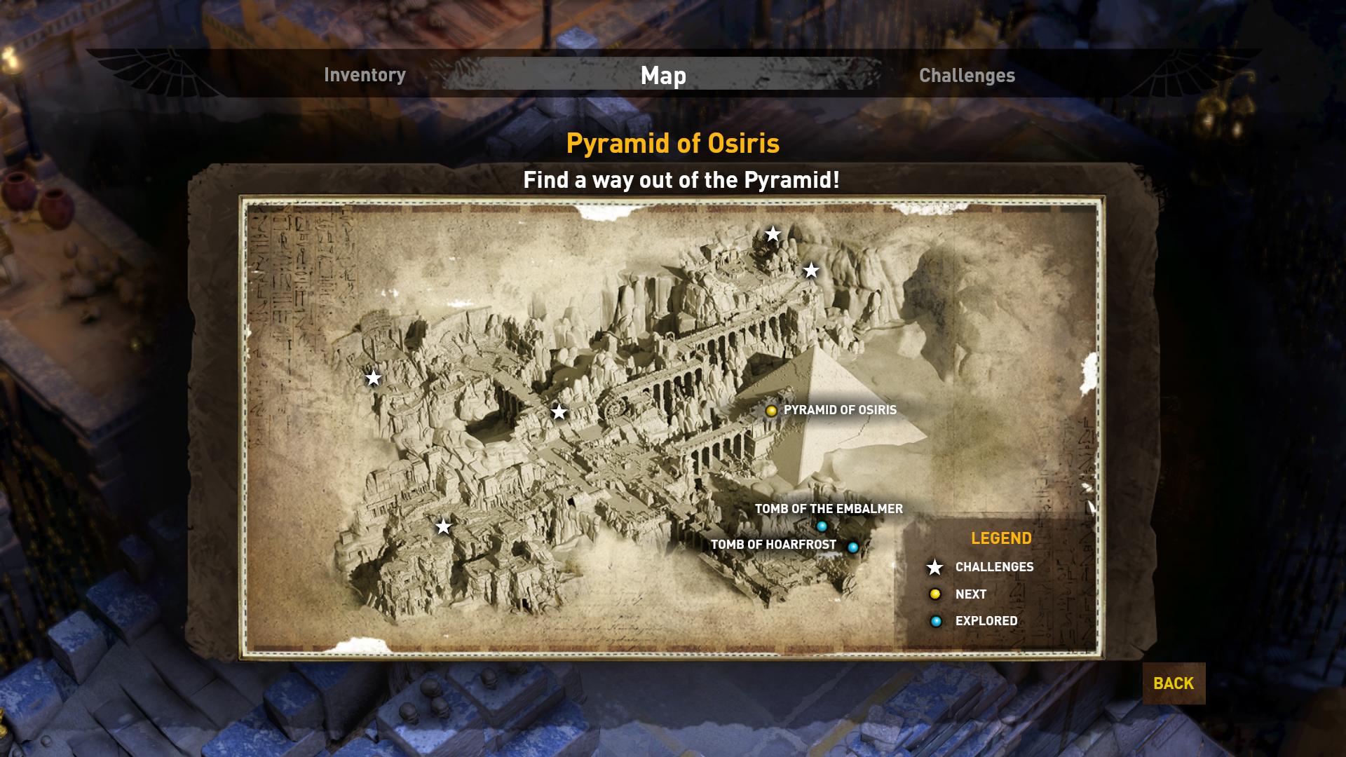 Карта испытаний. Испытания Осириса карта. Lara Croft and the Temple of Osiris (2014). Испытание пирамиды игра. Меню Осириса в игре.