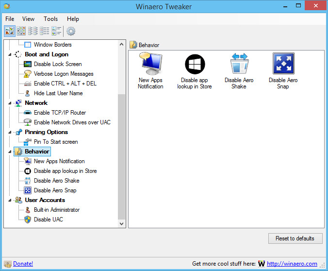 WinAero Tweaker