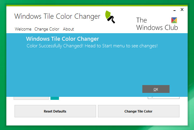 Windows Tile Color Changer