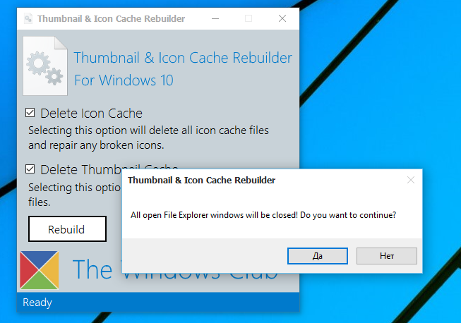 Thumbnail and Icon Cache Rebuilder