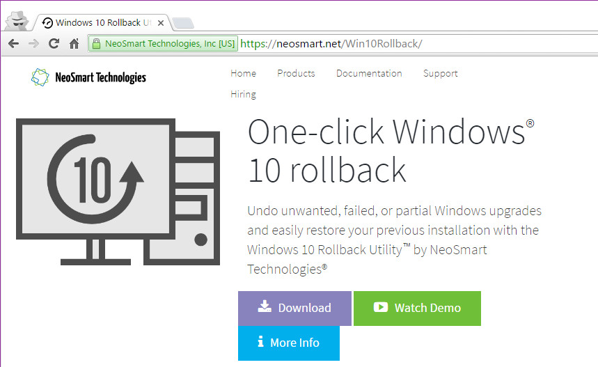Windows 10 Rollback Utility