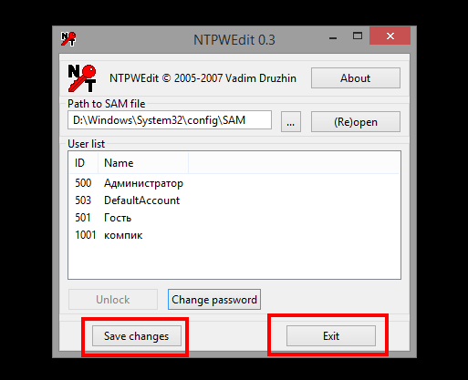 Save Changes