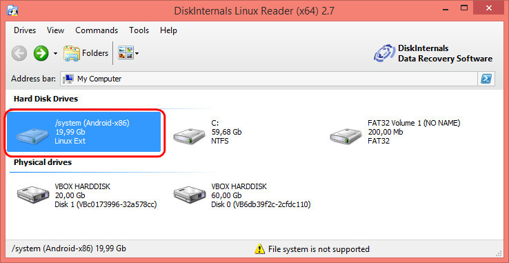 DiskInternals Linux Reader