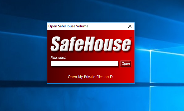 Open SafeHouse Volume - Password