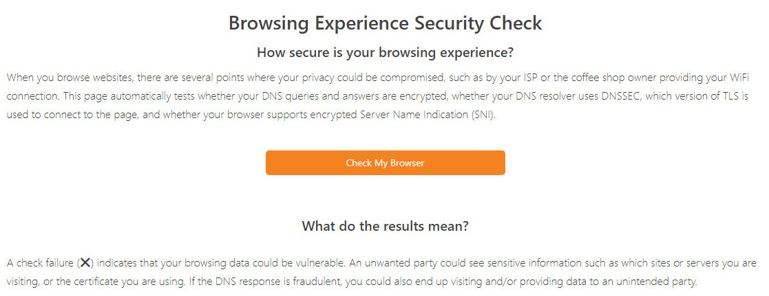 Browsing Experience Security Check