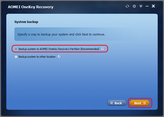 OneKey System Backup