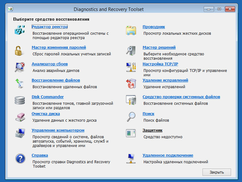 Diagnostics and Recovery Toolset