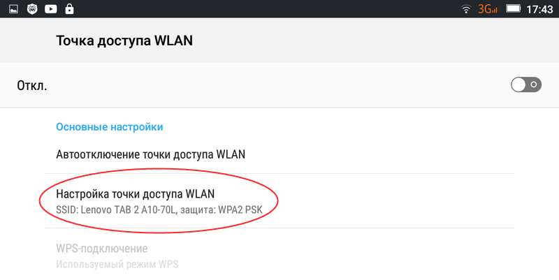 Настройка точки доступа WLAN