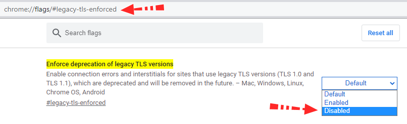 Enforce deprecation of legacy TLS versions