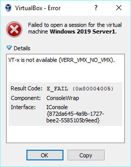 VT-x is not available (verr_vmx_no_vmx)