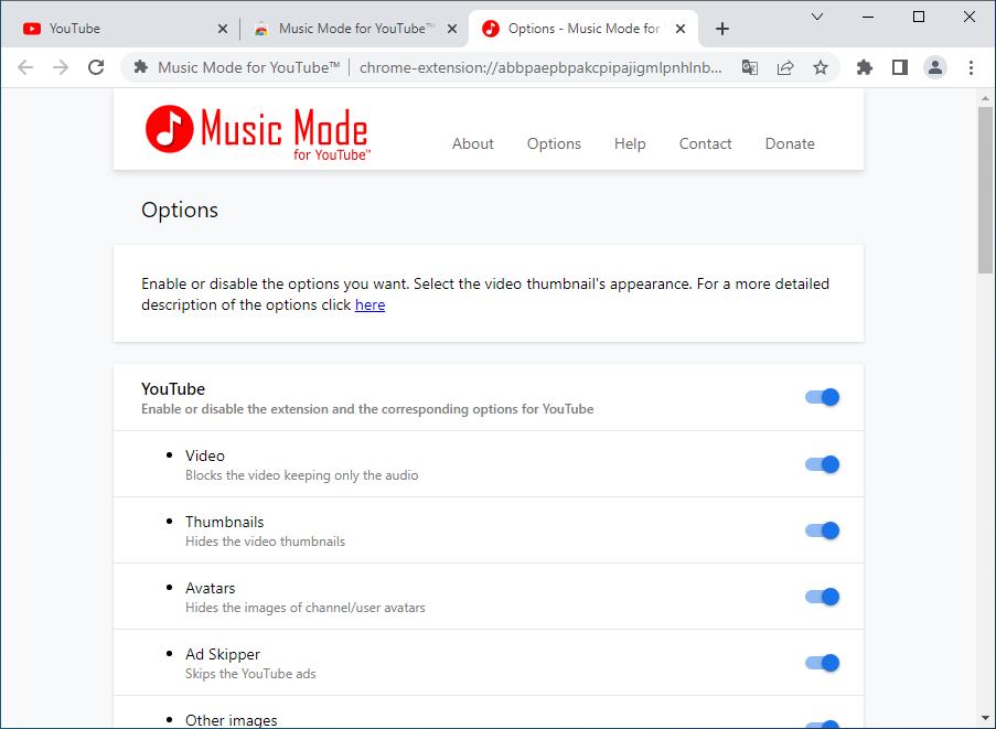 Music Mode For YouTube