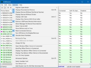 USBDeview - Options