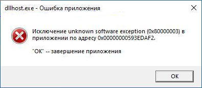 Unknown Software Exception