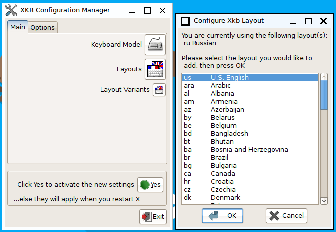 XKB Configuration Manager